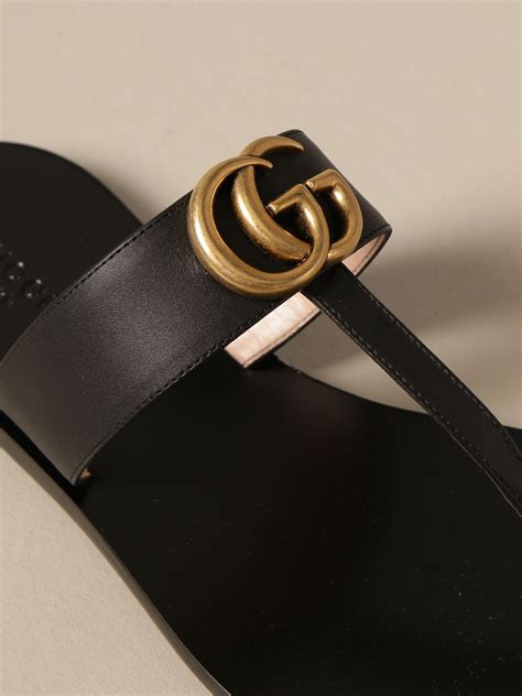 gucci marmont sandals ebay|Gucci Marmont flat leather sandals.